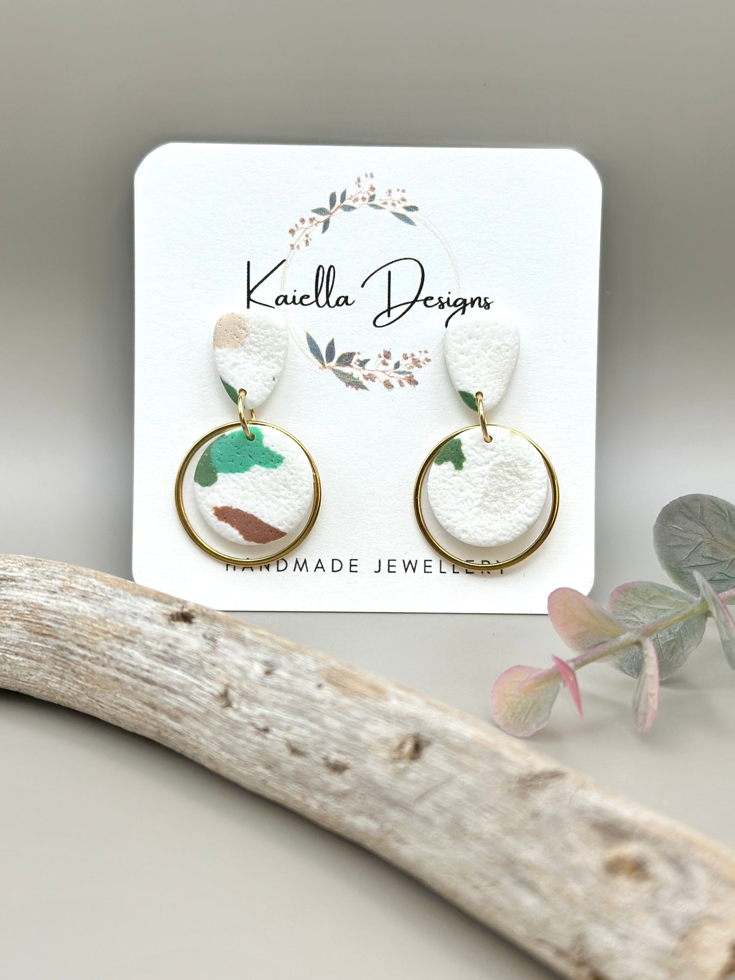 Terrazzo Collection - Round Flat Stud