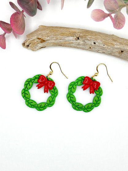 Christmas Wreath Earrings