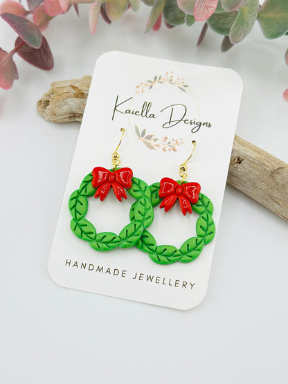 Christmas Wreath Earrings